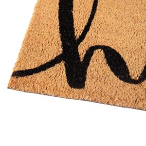 Flash Furniture Harbold Indoor/Outdoor Coir Doormat - Natural Background with Black Hello Message - 18" x 30" - Non-Slip Backing