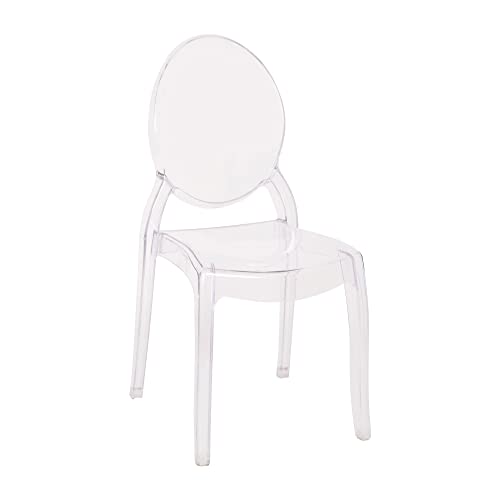 Flash Furniture Set of 4 Extra Wide Resin Ghost Chairs with 700 LB. Weight Capacity - Clear Kitchen and Dining Room Chair - Acrylic Event Chair for Indoor/Outdoor Use