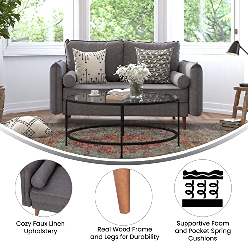 Flash Furniture Living Room Grouping-Loveseat, Set of 1, Stone Gray