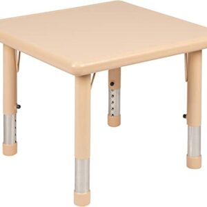 Flash Furniture 24" Square Natural Plastic Height Adjustable Activity Table