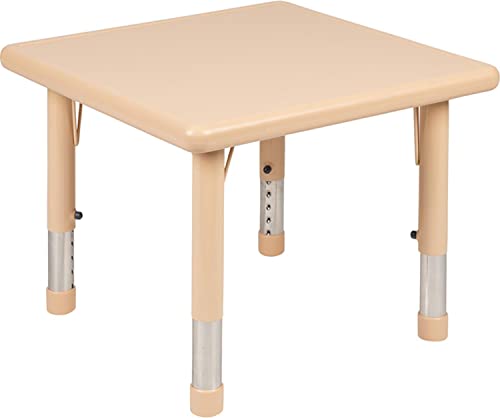 Flash Furniture 24" Square Natural Plastic Height Adjustable Activity Table