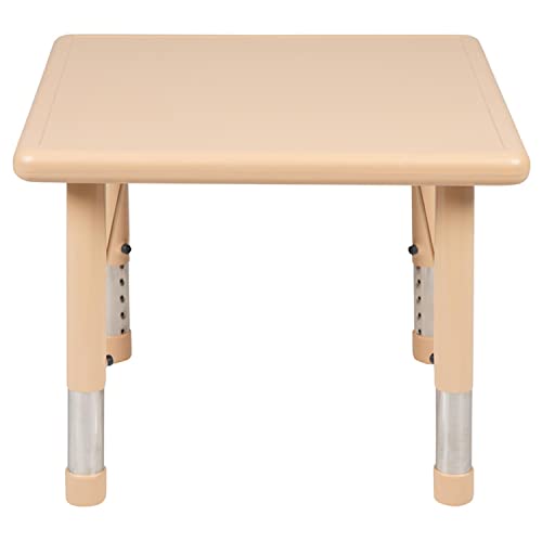 Flash Furniture 24" Square Natural Plastic Height Adjustable Activity Table