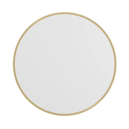 Flash Furniture Julianne Metal Framed Wall Large Accent Mirror for Bathroom, Vanity, Entryway, Dining, Living Room, 30" Round, Gold