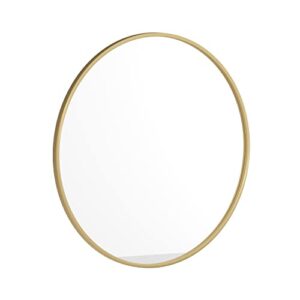 Flash Furniture Julianne Metal Framed Wall Large Accent Mirror for Bathroom, Vanity, Entryway, Dining, Living Room, 30" Round, Gold