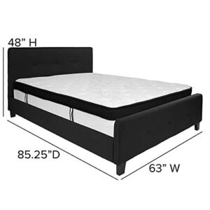 Flash Furniture Tribeca with Memory Foam Pocket Spring Mattress, Queen, Black Fabric