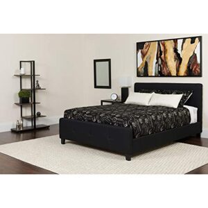 Flash Furniture Tribeca with Memory Foam Pocket Spring Mattress, Queen, Black Fabric