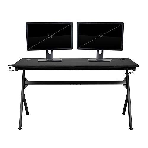 Flash Furniture 55" x 24" Extra Large Gaming Desk with Headphone Hook and Cup Holder - Free Mouse Pad