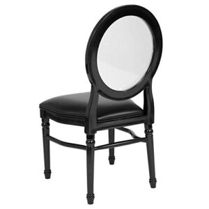 Flash Furniture 2 Pk. HERCULES Series 900 lb. Capacity King Louis Chair with Transparent Back, Black Vinyl Seat and Black Frame