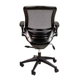 Flash Furniture Mid-Back Transparent Black Mesh Executive Swivel Office Chair with Black Frame and Flip-Up Arms