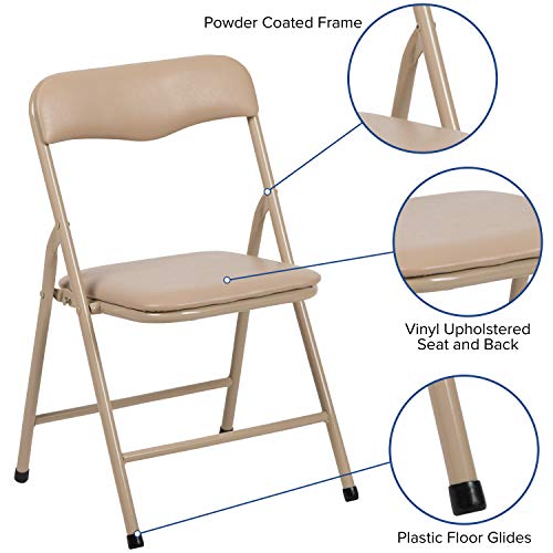 Flash Furniture Kids Tan 3 Piece Folding Table and Chair Set