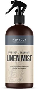 drmtlgy natural lavender linen and room spray. pure lavender essential oil and chamomile pillow spray, linen mist, and fabric spray. aromatherapy spray