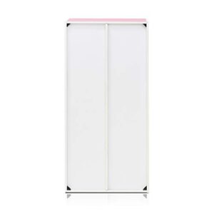 Furinno 7-Cube Reversible Open Shelf, White/Pink 11048WH/PI