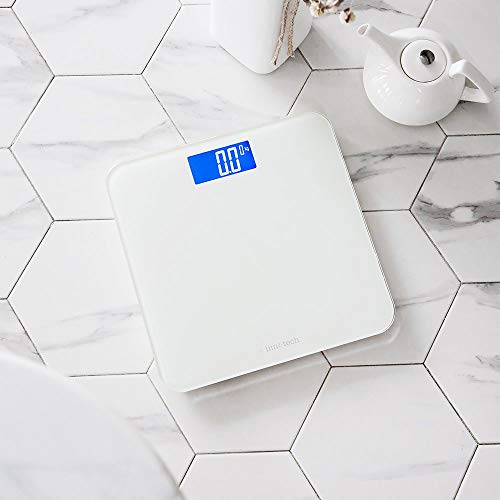 Innotech Digital Bathroom Scale with Easy-to-Read Backlit LCD (White)