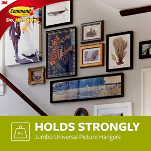 Command Universal Frame Hangers, Damage Free Hanging Picture Hangers, No Tools Frame Hanger for Living Spaces, 3 Metal Picture Frame Hangers and 8 Large Command Strips