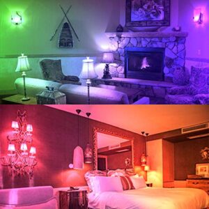 ILC RGB LED Light Bulb, Color Changing 40W Equivalent, 450LM Dimmable 5W E26 Screw Base RGBW, Mood Light Flood Light Bulb - 12 Color Choices - Timing Infrared Remote Control Included (4 Pack)