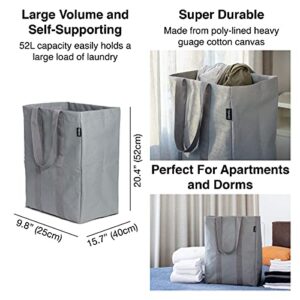 Dwello 52-litre collapsible laundry bag for clothes storage, tidying apartment essentials or as an organizer basket. Ideal for sports equipment, dorm-room essentials or as a large beach tote bag