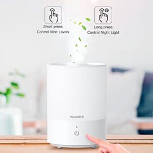 Cool Mist Humidifier for Bedroom, MORENTO Top Fill Humidifier Essential Oil Diffuser with 2.5L Water Tank for Home and Office, Baby and Plants with Night Light, Sleep Mode, Auto Shut Off, White