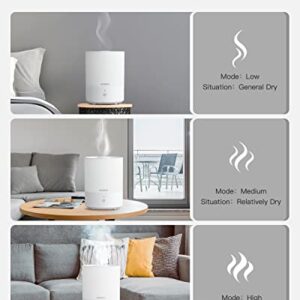 Cool Mist Humidifier for Bedroom, MORENTO Top Fill Humidifier Essential Oil Diffuser with 2.5L Water Tank for Home and Office, Baby and Plants with Night Light, Sleep Mode, Auto Shut Off, White