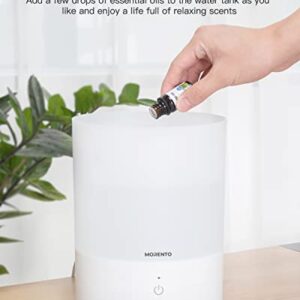 Cool Mist Humidifier for Bedroom, MORENTO Top Fill Humidifier Essential Oil Diffuser with 2.5L Water Tank for Home and Office, Baby and Plants with Night Light, Sleep Mode, Auto Shut Off, White