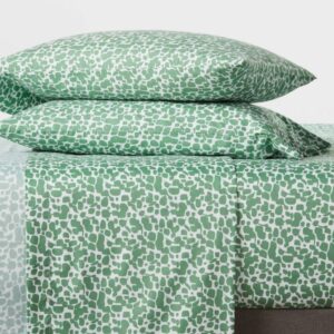 Room Essentials Microfiber Sheet Set Brushed Green White - Twin/Twin XL