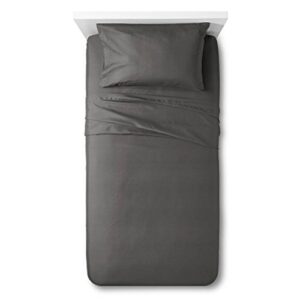 room essentials dorm bed microfiber 3 piece sheet set twin xl with storage pocket (solid gray) by room essentials
