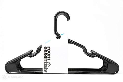 Room Essentials Plastic Adult Hangers - Black - 18-count