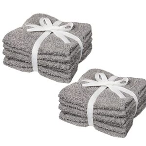 Room Essentials Standard Grey Washcloths 12" x 12" 12 Count (2 Pack)