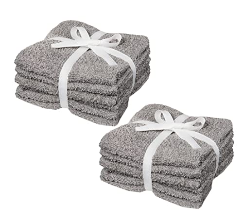 Room Essentials Standard Grey Washcloths 12" x 12" 12 Count (2 Pack)