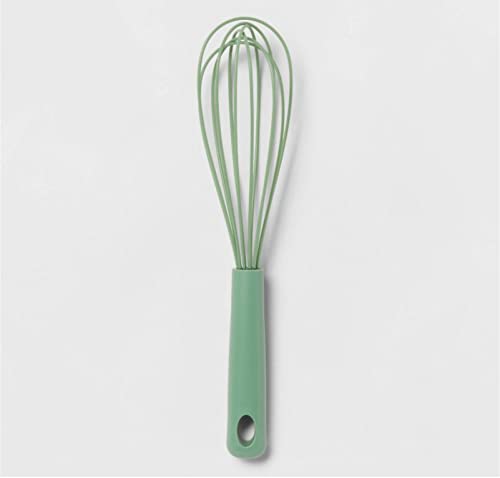 Room Essentials Stainless Steel Wire Whisk Heat Resistant Kitchen Whisks for Non-stick Cookware, Balloon Egg Beater Perfect for Blending, Whisking, Beating, Frothing & Stirring - Green