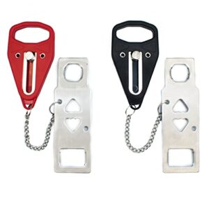 portable door lock for added security & safety. ideal for privacy & protection at home, bedroom, school dorm room and hotel. essential to travelers, homeowners & renters – 2 pack