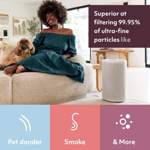 Aeris aair lite Air Purifier - True HEPA H13 Filtration - Eliminates Particulates from Small Rooms - No Harmful UV - Quiet/ Low Noise - Wi-Fi Connectivity - Blue