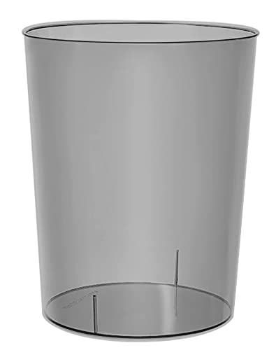 Freetex Clear Small Trash Can Wastebasket 1.5 Gallon Plastic Garbage Can Container Bin for Bathroom, Kitchen, Office, Bedroom, Home and Dorm Room Essentials (1.5 Gallons, Clear Grey)