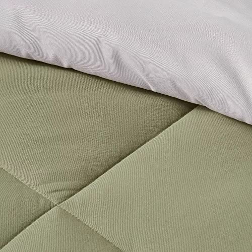 Room Essentials Reversible Microfiber Comforter Set Olive & Gray Full/Queen