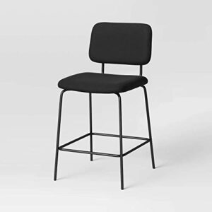 Room Essentials 2pk Square Back Upholstered Counter Height Barstools (Black)