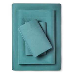 room essentials sheet set microfiber with storage pocket twin xl (cloudy turquoise)