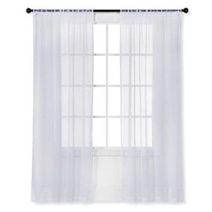 room essentials sheer curtain panel (white crinkle voile, 40″ w x 63″ l)