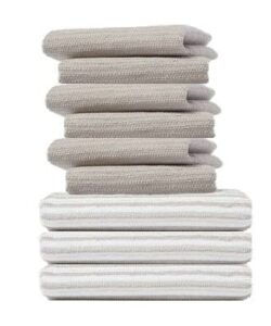 room essentials™ – 9pk dish cloths (3 striped, 6 solid) – jet gray