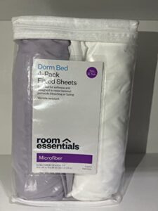 dorm bed 4-pack fitted sheets (grey)