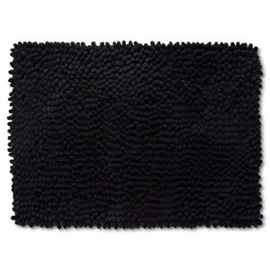 room essentials chunky chenille memory foam bath rug 17″ x 24″ (black)
