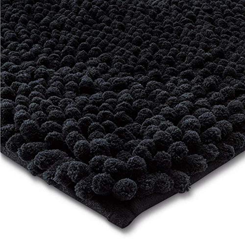 Room Essentials Chunky Chenille Memory Foam Bath Rug 17" x 24" (Black)