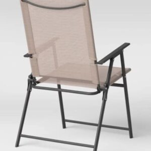 Room Essentials Sling Folding Patio Chair Tan Set of 2