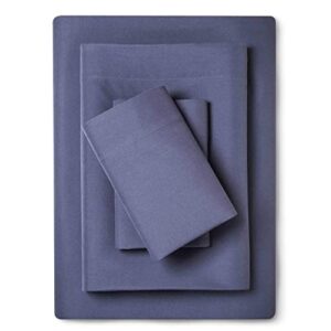 room essentials dorm bed microfiber with storage pocket (queen, washed indigo)