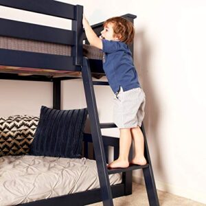 Max & Lily Low Bunk Bed, Twin-Over-Twin Wood Bed Frame For Kids, Blue