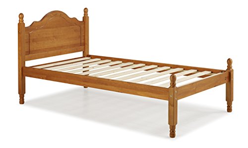 Palace Imports 100% Solid Wood Reston Panel Headboard Platform Bed, Twin Size, Honey Pine