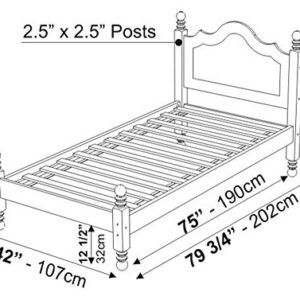 Palace Imports 100% Solid Wood Reston Panel Headboard Platform Bed, Twin Size, Honey Pine