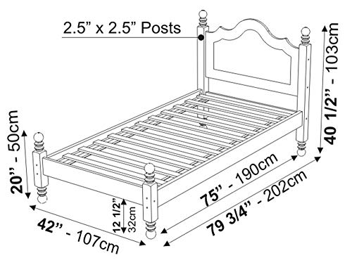 Palace Imports 100% Solid Wood Reston Panel Headboard Platform Bed, Twin Size, Honey Pine