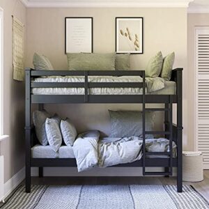 dhp dorel living dylan twin wood bed for kids, black bunk
