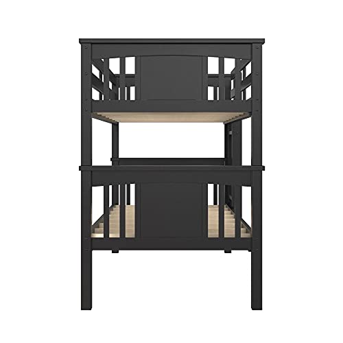 DHP Dorel Living Dylan Twin Wood Bed for Kids, Black Bunk