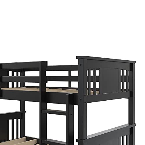 DHP Dorel Living Dylan Twin Wood Bed for Kids, Black Bunk