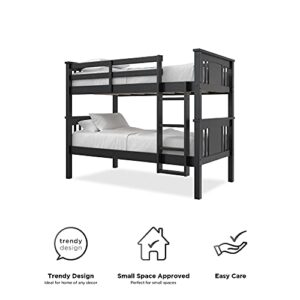 DHP Dorel Living Dylan Twin Wood Bed for Kids, Black Bunk